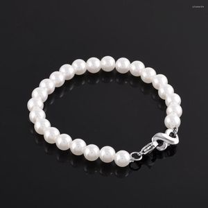 Link Bracelets Pearl Beaded Cremation Bracelet For Ashes Keepsake Urn Bangle With Infinity Holder Memorial Jewelry Charm Women