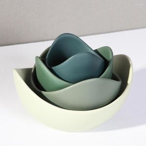 Plates Lotus Ceramic Bowl Dishes Sets Decor Creative Fruit Salad Plate Dinner Organizer Flower Shape Container Storage