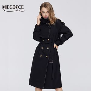 Kopa damski płaszcze Miegofce Spring Autumn Collection Long Women Cloak ciepły kobiecy płaszcz wiatrakowy guziki wiatrówki kurtka F7 230130