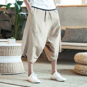 Pantaloncini da uomo Estate Moda Casual Pantaloni Herem Pantaloni da jogging in lino di cotone Pantaloni sportivi vintage stile cinese maschile 230130