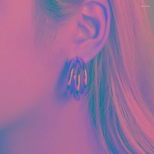 Hoop Earrings Fashion Huge C-Shape Big Circle Three Layer Earring Stud Bohemia Hyperbolic Charming Ear Jewelry For Lady Girls