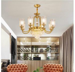 Pendant Lamps Modern Luxury Living Room Lights Nordic Bronze Restaurant Bedroom Lamp Creative Crystal AC Home Decoration