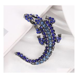 Pins Brooches Crystal Lizard For Women Cute Fashion Animal Pins Summer Style Shining Jewelry Kids Accessories Good Gift Drop Deliver Dhtv5