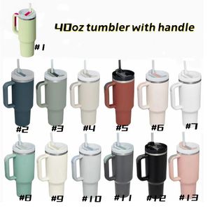 NEW 40oz Reusable Tumbler with Colored Handle and Straw 304 Stainless Steel Insulated Travel Mug outdoor cup Insulated Tumblers Keep Drinks Cold