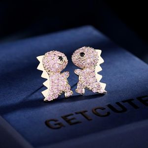 Stud Earrings Cute Dinosaur For Women Dainty Animal Korean Wedding Jewelry Kawaii Birthday Gift Her DropStud