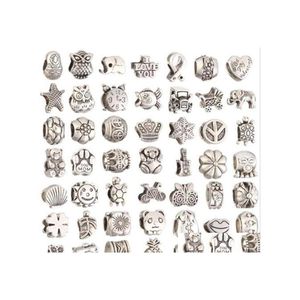 Metalowe koraliki do biżuterii tworzące wielką dziurę luźne DIY rzemieślnicze bransoletka uroki upuszczenie dostawy dhsjc