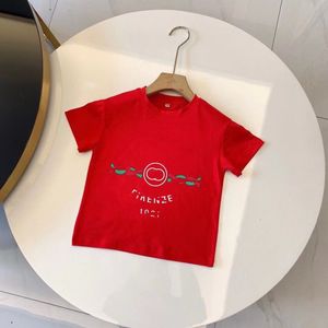 Bebek giysileri çocuk tasarımcısı tişört çocuk tişörtlü kız çocuk kısa kollu yürümeye başlayan çocuk giysi 1-15 yaş çocuk tshirts lüks yaz mektup etiketi klasik kırmızı yeşil ip 8 renk