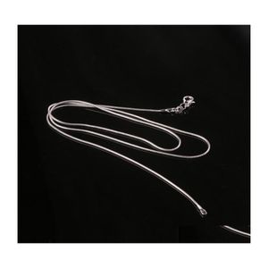 Kedjor f￶rs￤ljning 100 datorer 925 Sier Smooth Snake Chain Necklace Hummer Clasps smycken Storlek 1mm 16 tum 21 u2 droppleveranshalsband DHJA1