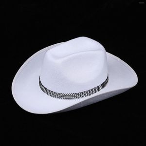 Berets Cowboy Hat Star Sequin urodziny Hats Hats Cowgirl Women Women dla dorosłych czarny biały diament cos c1i8