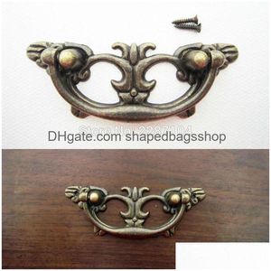 Furniture Accessories Wholesale 6Pcs Antique Brass Vintage Butterfly Shape Jewelry Chest Dresser Cabinet Der Handle Pl Knob 83X31Mm Dhakp