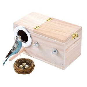 Kuş Kafesleri Pet House Papakeet Nest Box Budgie Ahşap Ürünler İçin Ahşap Damızlık Parrotletler Çiftleşiyor 230130