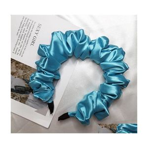 Headbands Fashion Solid Color Headband Silk Cloth Hair Bands For Women Girls Handmade Hairband Hoop Accessories Headwear 841 R2 Drop Dhjzq