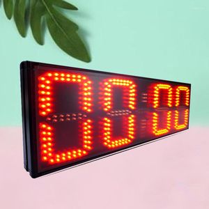 Wall Clocks LED Display Clock Mounted Remote Control Red Half Indoor 8-inch 4-digit Large Digital Positive Countdown Programmable