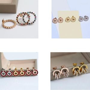 Ohrstecker 2023 Hohe Qualität Runde rote Korund Zirkon Frauen Mode Trend Party Luxus Schmuck Geschenke Fabrik Großhandel