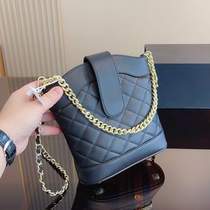 Kadınlar Vinatge Hobo Havyar Deri Çantalar Klasik Mini Dönüş Kilit Kilit Vanity Altın Metal Zincir Tutlu Totes Crossbody Omuz Çantası Tasarımcı Çantaları 19x7x22cm