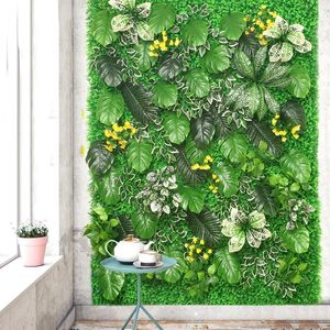 Dekorative Blumen Kränze Künstliche Kunststoffpflanze Dschungel Party Hochzeit Balkon Blume Gras Wand Hintergrund Gefälschte Pflanzen Hausgarten Decora