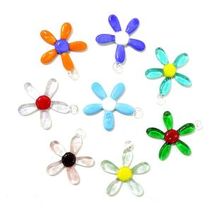 Decorative Figurines Objects & Hanging Cute Glass Flower Mini Ornaments Wedding Party Fairy Garden Xmas Decor Pendant DIY Jewelry Necklace A