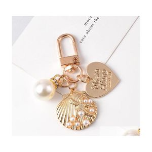 Key Rings Arrival Shell Chain Cute Heart Ring For Gift Party Diy Jewelry Accessories Wholesale Price 395 Q2 Drop Delivery Dhdyg