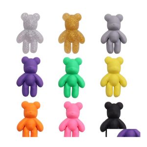 Ayakkabı Parçaları Aksesuarlar Toptan 100 PCS PVC Karikatür Karakter Colorf Bear Tasarımcı Dekorasyonları Çocuklar İçin Toka Tum Terlemeleri Jibbitz Dhcwb