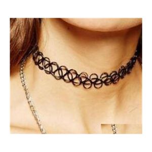 Chokers Stretch Tattoo Choker Necklace Gothic Punk Grunge Henna Elastic 12 Färger för modekvinnor 154 O2 Drop Delivery Jewely Nec DH0BD