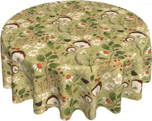 Tala de mesa elegante cogumelo floral redondo redondo a água impermeável resistente a óleo de peito à prova de óleo Decoração de feriado de cozinha de cozinha