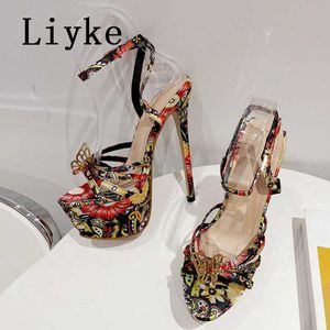 Runway Style Extreme High Heels Sexy16CM Sandals Women Party Wedding Stiletto Shoes Open Toe Buckle Strap Platform Pumps 0129