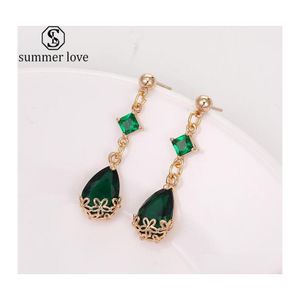 Baumeln Kronleuchter Colorf K9 Kristall Pendent Ohrring Für Frauen Mädchen Teardrop Ohrstecker Modedesigner Blume Kupfer Schmuck G Dhm0R