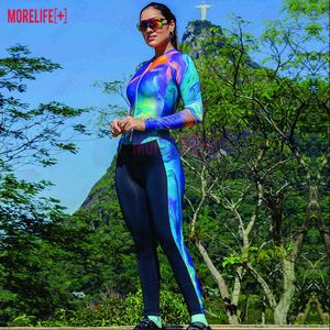 Jersey Sets MLC 2022 New Full Riding Women's Triathlon Outdoor Team Racing Uniform Long Cycling Suit Jumpsuit Z230130