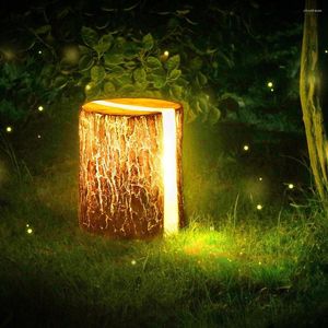 Ceppo di illuminazione che imita il legno Lampada ecologica originale per grani Lampada da giardino per esterni