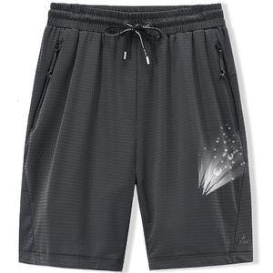 Mäns shorts Stora nät elastiska sommarbyxor 8xl 6xl Big Size Clothing Nylon Black Grey Spandex Sweat Plus 230130