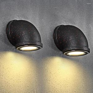 Wall Lamps Industrial Farmhouse Outdoor LED Light Fixtures 3W Wrought Iron Water Pipe Sconce For Porch Patio Bedroom Bar Cafe