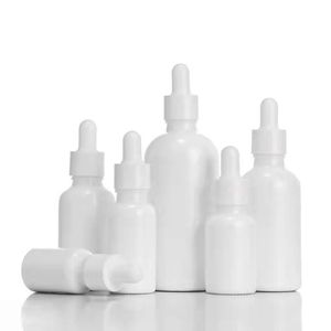 血清エッセンシャルオイル用の白い磁器ボトル5ml 10ml 15ml 20ml 30ml 50ml 100mlアロマセラピードロッパーボトル