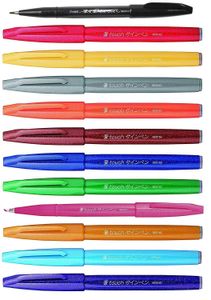 Markers Pentel Sign Brush Marker Pens Flexible Tip Assorted Colours Pack 12 Pastel Colors 230130