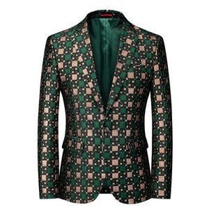 Męskie garnitury Blazers Green Plaid Suit Osobowość Suknia Wieczorna Występ sceniczna