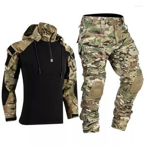 Men's Tracksuits Paintball Work Clothing Military Uniform Multi Pockets Tactical Combat Camouflage Shirts Cargo Knee Pads Pants Army