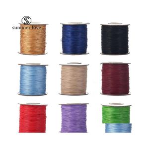 Cord Wire 0.5Mm Waxed Dacron Rope Thread String Strap Bracelet Necklace Wax For Jewelry Making Wholesalez Drop Delivery Findings C Dheky