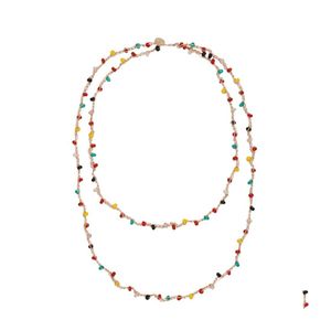 Beaded Halsband Bohemian Fashion Jewelry Colorf Necklace Ancient Handmade Rope Woven Glass Beads Drop Delivery Pendants DHFXZ