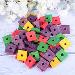 Inne zaopatrzenie ptaków 100pcs Parrot Wooden Chip Toys Pher Gite Natural DIY Toy Game Mixcolor Random 230130