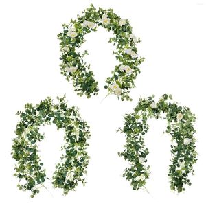 Decorative Flowers 1pcs Garden Decoration Flower Vine Artificial Rattan Vintage Eucalyptus Hanging Plant For Wedding Backdrop Arch Door