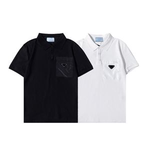 Men's T-Shirts Short Polos Shirt Pocket Tees Tshirts Men Designer Mens Shirt Top With Geometric Printed Size S-XXL 2 Color Option