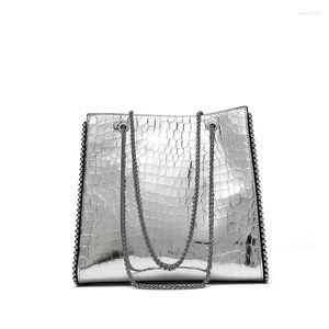 Bolsas noturnas 2023 LXUURY Designer de moda Genuine Couather Stone Ligins Shiny Women Saco de ombro para mulheres femininas