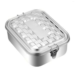 Dinnerware Sets Rectangular Stainless Steel Lunch Box Non-breakable High Quality For Home Kitchen Dining Room