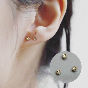 Stud Earrings GOLDtutu 9k Solid Gold Earring Mini Clover Snowflake Dainty Minimalist Simple Style Gift