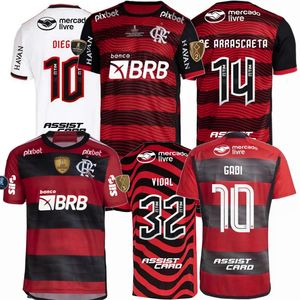 Spelersfans Cr Flamengo Soccer Jerseys 2022 2023 2024 Vidal de Arascaeta E.Ribeiro Gabi B.Henrique David Luiz Diego Pedro Gerson 23 24 Home Away 3rd voetbalshirt