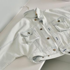 Jaquetas femininas casuais jaqueta de vaqueira 2023 Autumn batwing manga lavada casaca de cor leve e leve larga bordado curto jeans fino