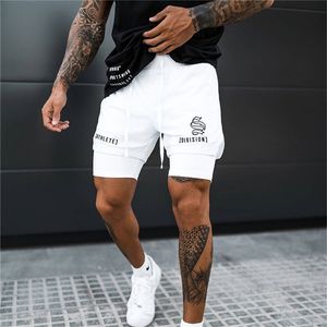 Men's Shorts Fitness Bodybuilding Gyms Workout Male Breathable 2 In 1 Doubledeck Quick Dry Sportswear Jogger Beach 230130