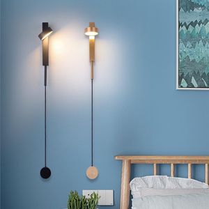 Wall Lamps Lantern Sconces Industrial Plumbing Korean Room Decor Wireless Lamp Long Reading Bed