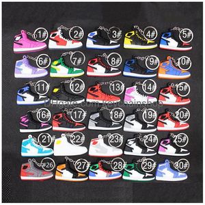 Keychains Lanyards Mini Sile Sneaker Sport Shoes Keychain Basketball Kids Key Ring Shoe Creative Gift Drop Delivery Fashion Accesso Dhb6N