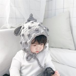 Cappelli Baby Knitting Warm Beanie Cute Ear Protector Cappello Born Pograph Puntelli per neonati Bambini Ragazze Ragazzi