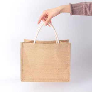 Bolsas de armazenamento Mulheres Multifunction Jute Tote Fruit Vegetable Flower Shopping Bolsa portátil